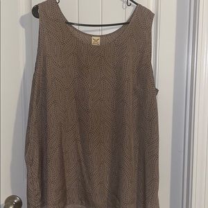 Faded Glory taupe cami with dark brown pattern